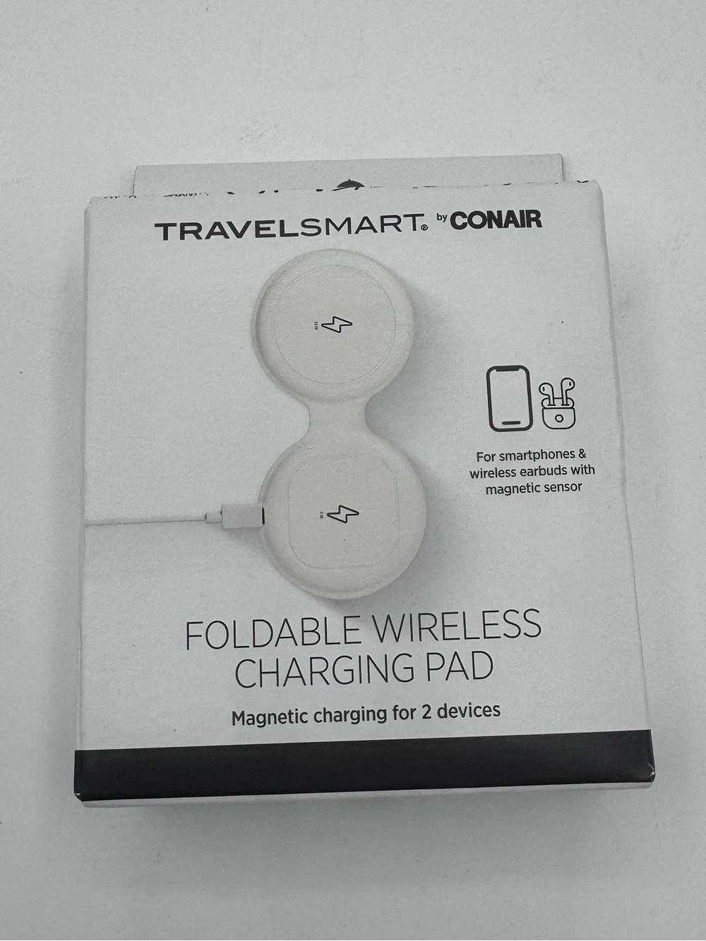 Travel Smart by conair 2 Device Magnetic‎ 15W Wireless Charge NEW